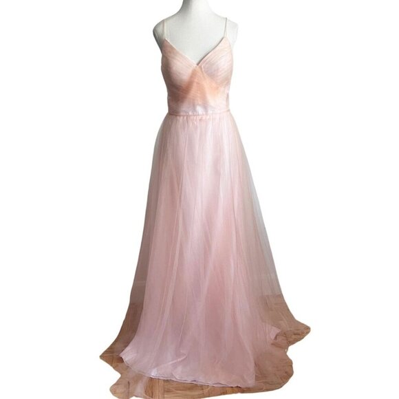NWT BHLDN SOFT PINK TULLE BALLETCORE EVENING PRINCESS BRIDESMAID GOWN - 12 - Picture 1 of 14